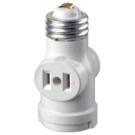 Gorgeousglow 15 Amp White Residential Grade Medium Base Lampholder Outlet Adapter R52 GO906057